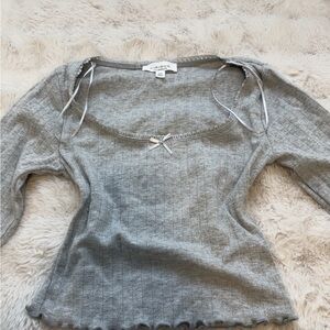 Stylish Gray Textured Blouse